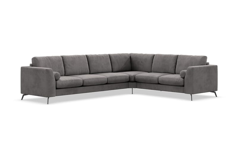 Ocean Lyx 5-seters Vendbar L-formet Hjørnesofa i Manchester - Mørk grå - Møbler - Sofaer - Hjørnesofaer