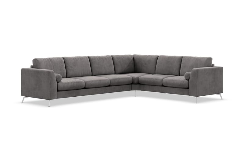 Ocean Lyx 5-seters Vendbar L-formet Hjørnesofa i Manchester - Mørk grå - Møbler - Sofaer - Hjørnesofaer