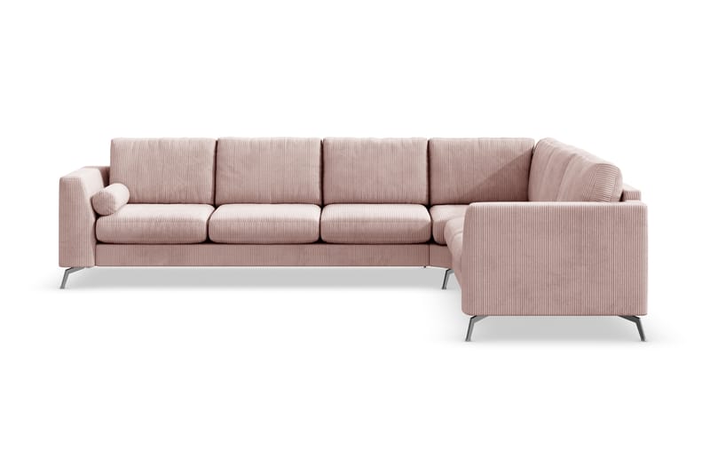 Ocean Lyx 5-seters Vendbar L-formet Hjørnesofa i Manchester - Rosa - Møbler - Sofaer - Hjørnesofaer