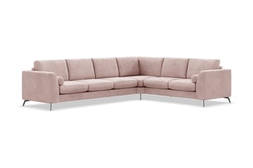 Ocean Lyx 5-seters Vendbar L-formet Hjørnesofa i Manchester - Rosa - Møbler - Sofaer - Hjørnesofaer