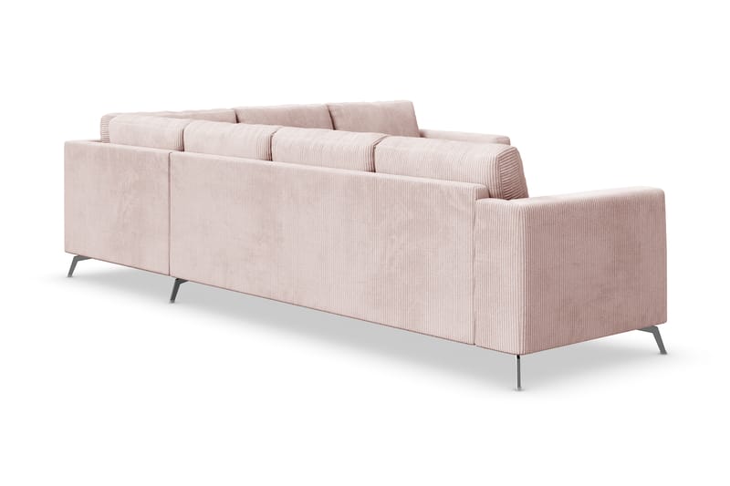 Ocean Lyx 5-seters Vendbar L-formet Hjørnesofa i Manchester - Rosa - Møbler - Sofaer - Hjørnesofaer