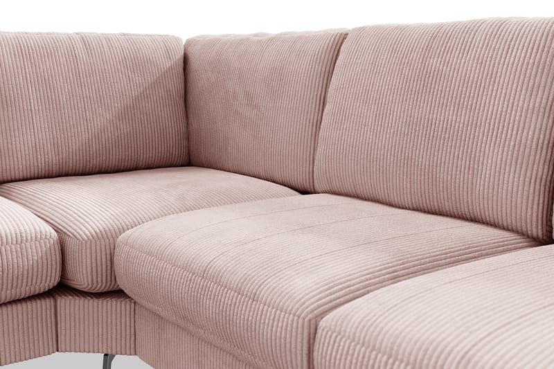 Ocean Lyx 5-seters Vendbar L-formet Hjørnesofa i Manchester - Rosa - Møbler - Sofaer - Hjørnesofaer