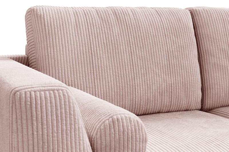 Ocean Lyx 5-seters Vendbar L-formet Hjørnesofa i Manchester - Rosa - Møbler - Sofaer - Hjørnesofaer