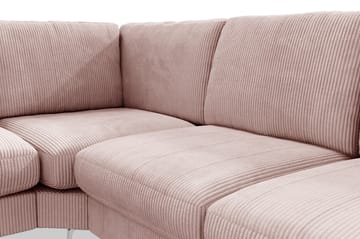 Ocean Lyx 5-seters Vendbar L-formet Hjørnesofa i Manchester - Rosa - Møbler - Sofaer - Hjørnesofaer