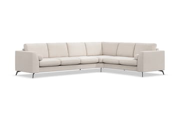 Ocean Lyx 5-seters Vendbar L-formet Hjørnesofa i Stoff - Beige - Møbler - Sofaer - Hjørnesofaer
