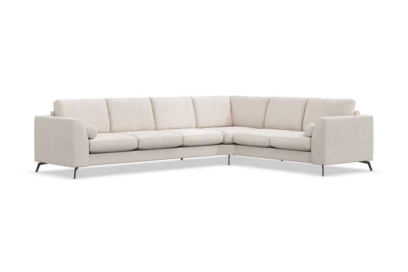 Ocean Lyx 5-seters Vendbar L-formet Hjørnesofa i Stoff - Beige - Møbler - Sofaer - Hjørnesofaer