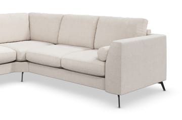 Ocean Lyx 5-seters Vendbar L-formet Hjørnesofa i Stoff - Beige - Møbler - Sofaer - Hjørnesofaer