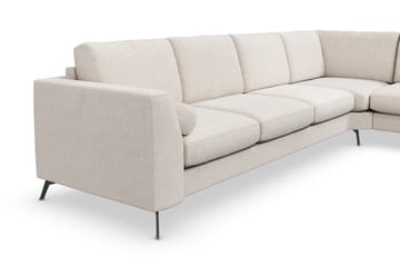Ocean Lyx 5-seters Vendbar L-formet Hjørnesofa i Stoff - Beige - Møbler - Sofaer - Hjørnesofaer
