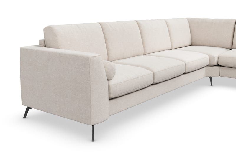 Ocean Lyx 5-seters Vendbar L-formet Hjørnesofa i Stoff - Beige - Møbler - Sofaer - Hjørnesofaer