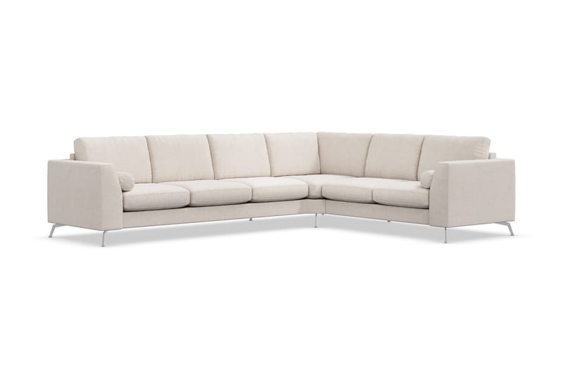 Ocean Lyx 5-seters Vendbar L-formet Hjørnesofa i Stoff - Beige - Møbler - Sofaer - Hjørnesofaer
