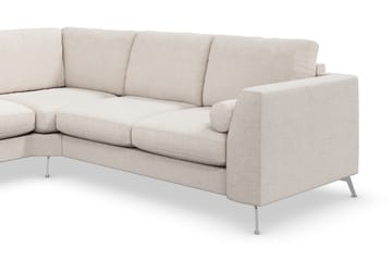 Ocean Lyx 5-seters Vendbar L-formet Hjørnesofa i Stoff - Beige - Møbler - Sofaer - Hjørnesofaer