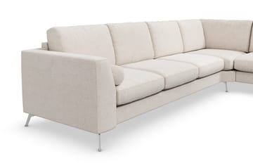 Ocean Lyx 5-seters Vendbar L-formet Hjørnesofa i Stoff - Beige - Møbler - Sofaer - Hjørnesofaer