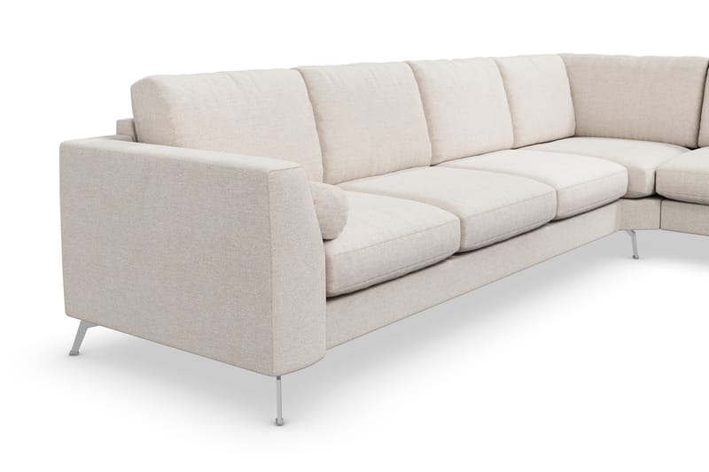 Ocean Lyx 5-seters Vendbar L-formet Hjørnesofa i Stoff - Beige - Møbler - Sofaer - Hjørnesofaer