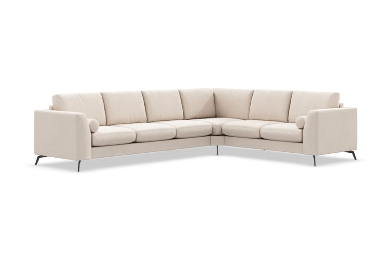 Ocean Lyx 5-seters Vendbar L-formet Hjørnesofa i Stoff - Beige - Møbler - Sofaer - Hjørnesofaer