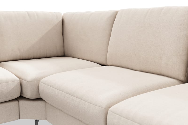 Ocean Lyx 5-seters Vendbar L-formet Hjørnesofa i Stoff - Beige - Møbler - Sofaer - Hjørnesofaer
