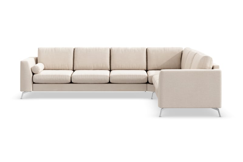 Ocean Lyx 5-seters Vendbar L-formet Hjørnesofa i Stoff - Beige - Møbler - Sofaer - Hjørnesofaer