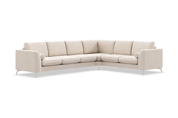 Ocean Lyx 5-seters Vendbar L-formet Hjørnesofa i Stoff - Beige - Møbler - Sofaer - Hjørnesofaer