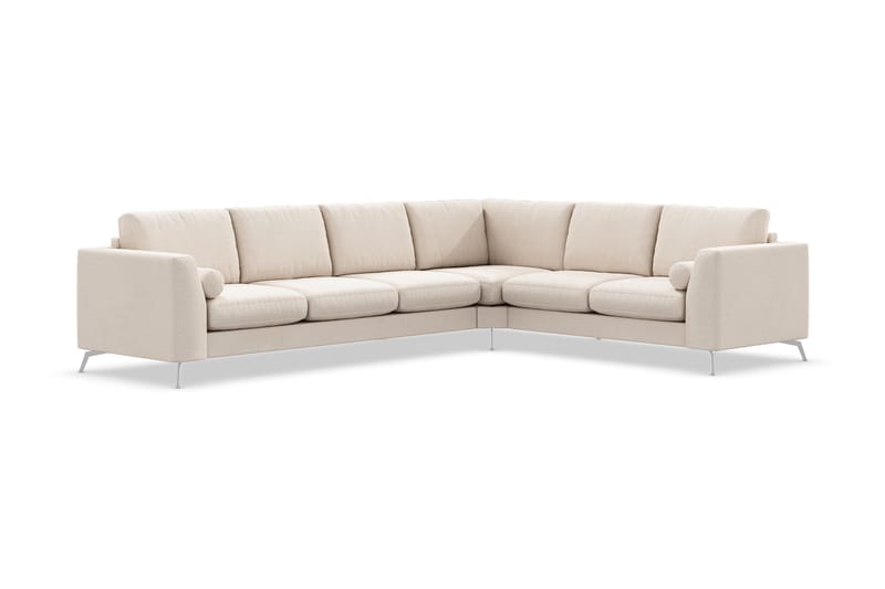 Ocean Lyx 5-seters Vendbar L-formet Hjørnesofa i Stoff - Beige - Møbler - Sofaer - Hjørnesofaer