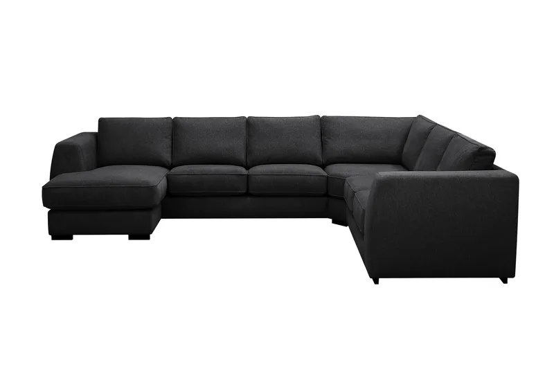 Optus 5-seters hjørnesofa med vendbar divan, Svart