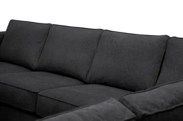 Optus 5-seters hjørnesofa med vendbar divan - Svart - Møbler - Sofaer - Hjørnesofaer - Hjørnesofa med divan