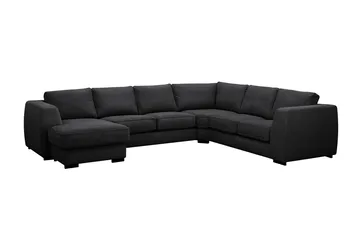 Optus 5-seters hjørnesofa med vendbar divan - Svart - Møbler - Sofaer - Hjørnesofaer - Hjørnesofa med divan