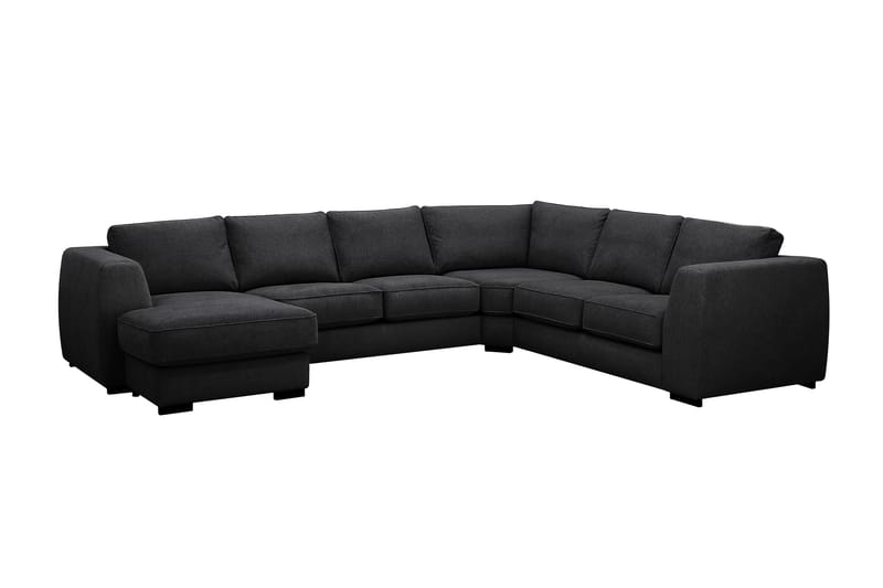 Optus 5-seters hjørnesofa med vendbar divan - Svart - Møbler - Sofaer - Hjørnesofaer - Hjørnesofa med divan