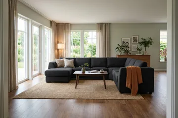 Optus 5-seters hjørnesofa med vendbar divan - Svart - Møbler - Sofaer - Hjørnesofaer - Hjørnesofa med divan