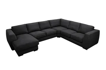 Optus 5-seters hjørnesofa med vendbar divan - Svart - Møbler - Sofaer - Hjørnesofaer - Hjørnesofa med divan