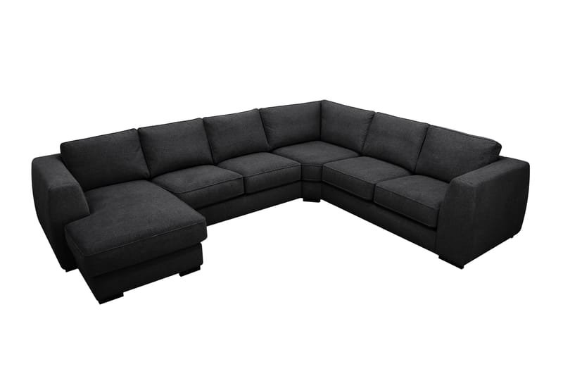 Optus 5-seters hjørnesofa med vendbar divan - Svart - Møbler - Sofaer - Hjørnesofaer - Hjørnesofa med divan