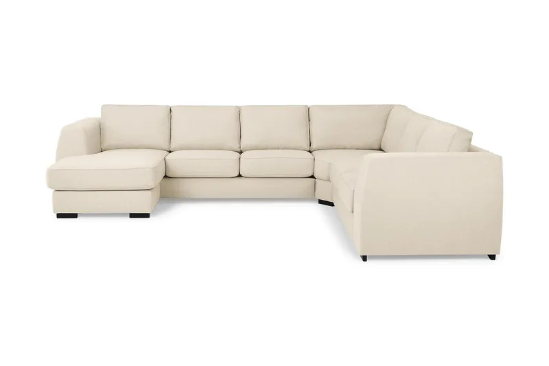 Optus 5-seters Vendbar U-formet Hjørnesofa med Divan i Stoff, Beige