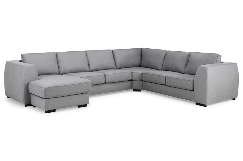 Optus 5-seters Vendbar U-formet Hjørnesofa med Divan i Stoff - Lys grå - Møbler - Sofaer - Hjørnesofaer - Hjørnesofa med divan