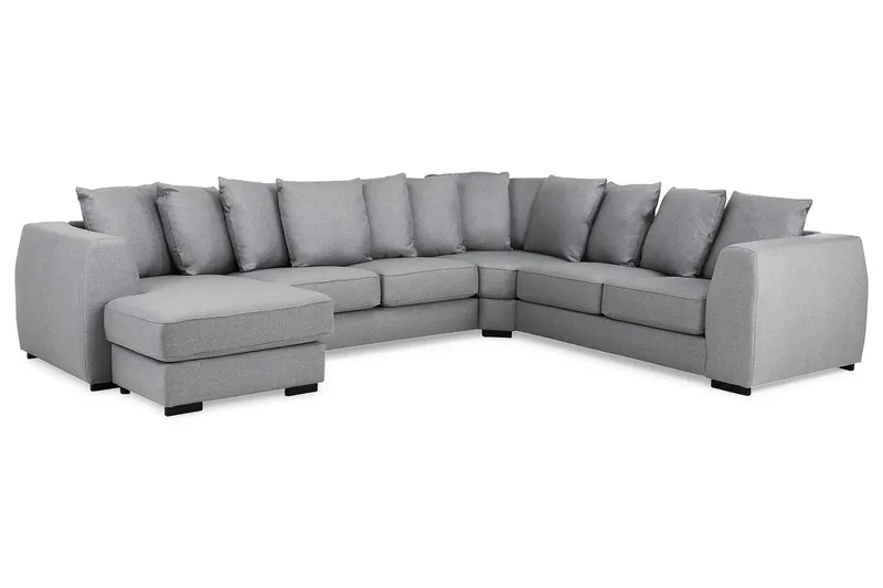 Optus 5-seters Vendbar U-formet Hjørnesofa med Divan i Stoff - Lys grå - Møbler - Sofaer - Hjørnesofaer - Hjørnesofa med divan