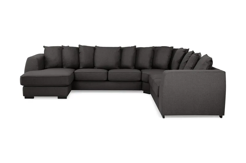 Optus 5-seters Vendbar U-formet Hjørnesofa med Divan i Stoff, Mørk grå