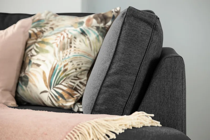 Optus 5-seters Vendbar U-formet Hjørnesofa med Divan i Stoff - Mørk grå - Møbler - Sofaer - Hjørnesofaer - Hjørnesofa med divan