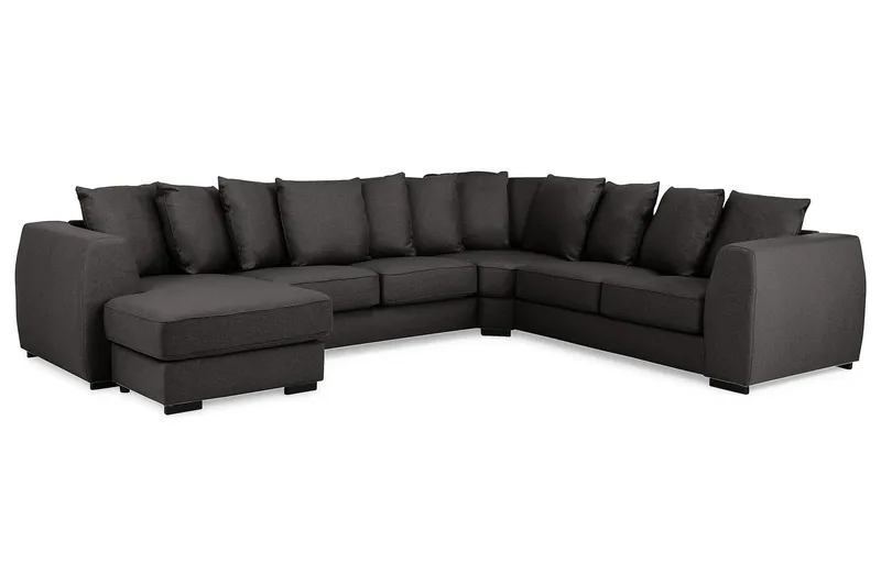 Optus 5-seters Vendbar U-formet Hjørnesofa med Divan i Stoff - Mørk grå - Møbler - Sofaer - Hjørnesofaer - Hjørnesofa med divan