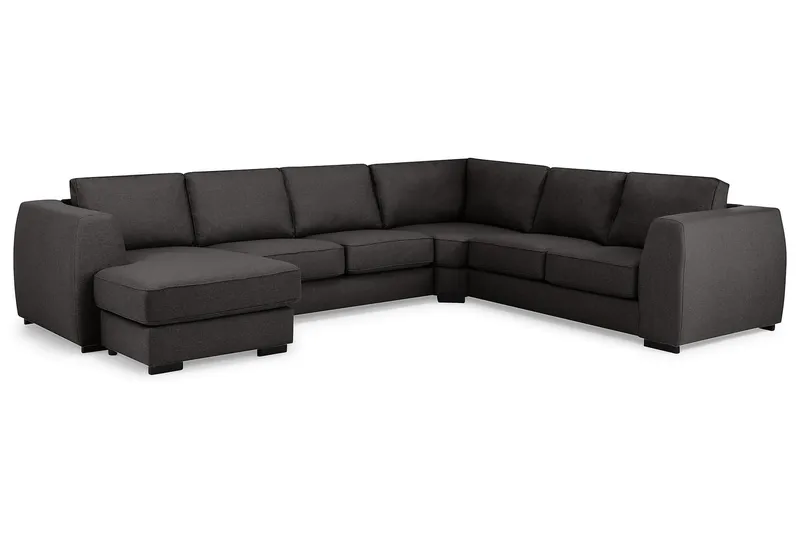 Optus 5-seters Vendbar U-formet Hjørnesofa med Divan i Stoff - Mørk grå - Møbler - Sofaer - Hjørnesofaer - Hjørnesofa med divan