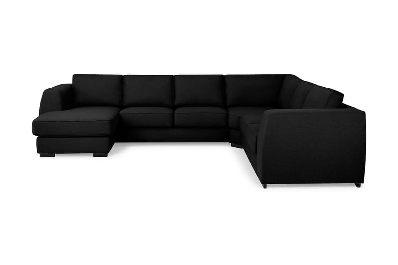 Optus 5-seters Vendbar U-formet Hjørnesofa med Divan i Stoff - Svart - Møbler - Sofaer - Hjørnesofaer - Hjørnesofa med divan