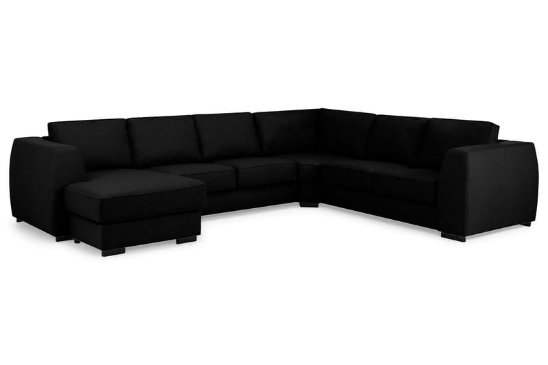 Optus 5-seters Vendbar U-formet Hjørnesofa med Divan i Stoff - Svart - Møbler - Sofaer - Hjørnesofaer - Hjørnesofa med divan