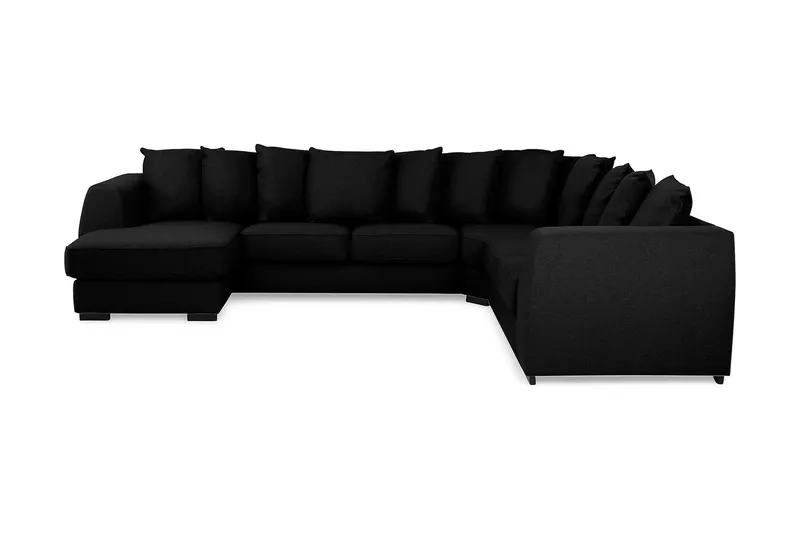 Optus 5-seters Vendbar U-formet Hjørnesofa med Divan i Stoff, Svart