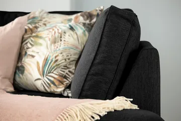 Optus 5-seters Vendbar U-formet Hjørnesofa med Divan i Stoff - Svart - Møbler - Sofaer - Hjørnesofaer - Hjørnesofa med divan