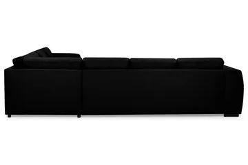 Optus 5-seters Vendbar U-formet Hjørnesofa med Divan i Stoff - Svart - Møbler - Sofaer - Hjørnesofaer - Hjørnesofa med divan