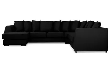 Optus 5-seters Vendbar U-formet Hjørnesofa med Divan i Stoff - Svart - Møbler - Sofaer - Hjørnesofaer - Hjørnesofa med divan