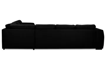 Optus 5-seters Venstrevendt L-formet Hjørnesofa i Stoff - Svart - Møbler - Sofaer - Hjørnesofaer