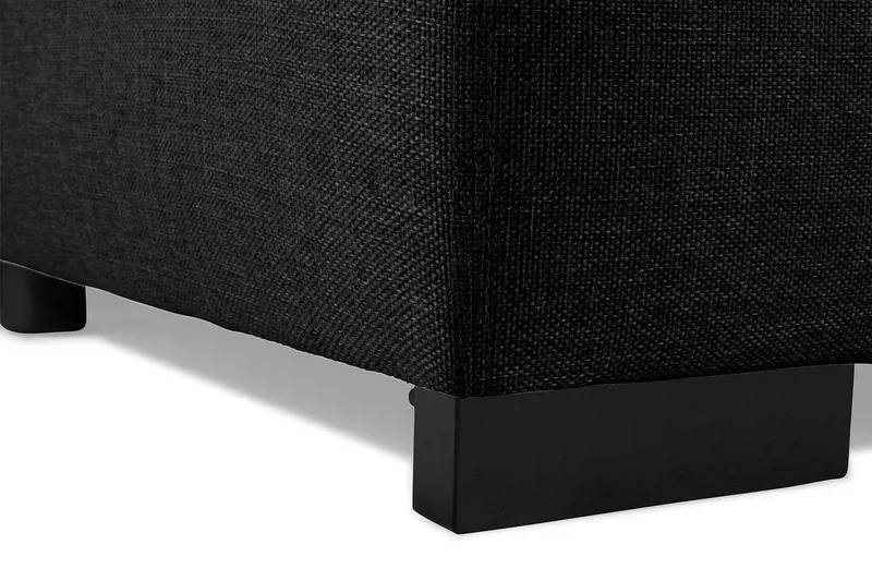 Optus 5-seters Venstrevendt L-formet Hjørnesofa i Stoff - Svart - Møbler - Sofaer - Hjørnesofaer