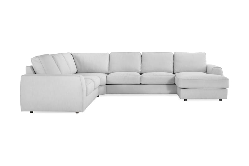 Optus Lyx 5-seters Høyrevendt U-formet Hjørnesofa med Divan i Stoff - Grå - Møbler - Sofaer - Hjørnesofaer - Hjørnesofa med divan