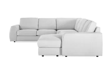 Optus Lyx 5-seters Høyrevendt U-formet Hjørnesofa med Divan i Stoff - Grå - Møbler - Sofaer - Hjørnesofaer - Hjørnesofa med divan