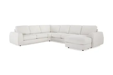 Optus Lyx 5-seters Høyrevendt U-formet Hjørnesofa med Divan i Stoff - Lys grå - Møbler - Sofaer - Hjørnesofaer - Hjørnesofa med divan