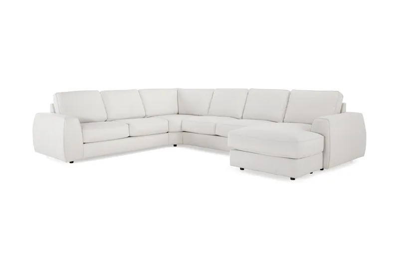 Optus Lyx 5-seters Høyrevendt U-formet Hjørnesofa med Divan i Stoff - Lys grå - Møbler - Sofaer - Hjørnesofaer - Hjørnesofa med divan