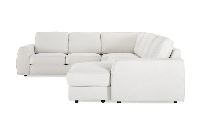 Optus Lyx 5-seters Høyrevendt U-formet Hjørnesofa med Divan i Stoff - Lys grå - Møbler - Sofaer - Hjørnesofaer - Hjørnesofa med divan