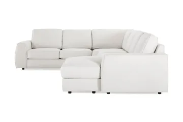 Optus Lyx 5-seters Høyrevendt U-formet Hjørnesofa med Divan i Stoff - Lys grå - Møbler - Sofaer - Hjørnesofaer - Hjørnesofa med divan